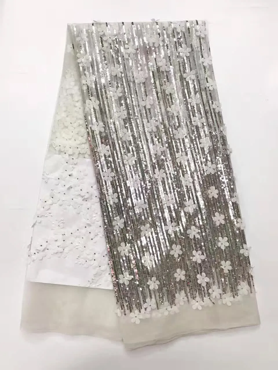 

2021 latest lace fabric high quality african 3d flower mesh lace fabric french tulle net lace fabric for dress ALC-J1109