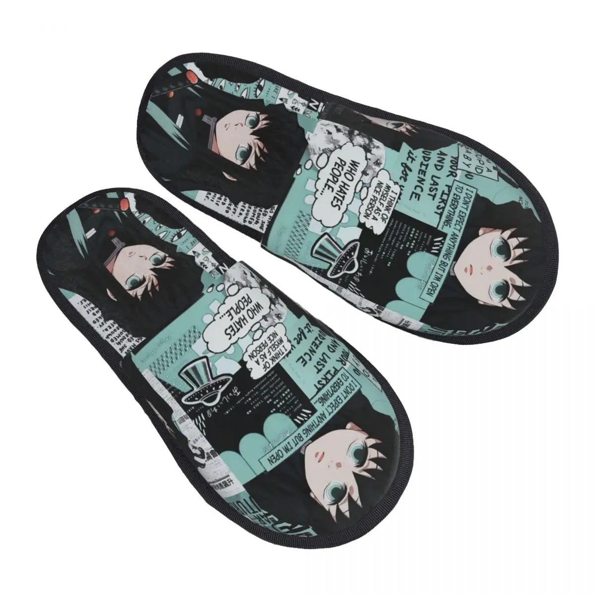 

Demon Slayer Muichiro Tokito Collage Comfy Scuff With Memory Foam Slippers Women Kimetsu No Yaiba Spa House Shoes