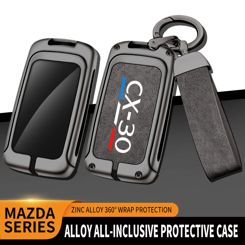 

Car TPU Zinc Alloy Key Case Bag For Mazda CX-30 CX-9 CX-8 CX-5 Car Key Chain Car Metal Key Shell Interior Decoration Accessories