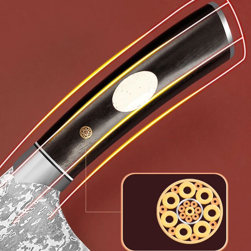 7-дюймовый нож-измельчитель из дамасской стали VG10 лезвие черного дерева ручка