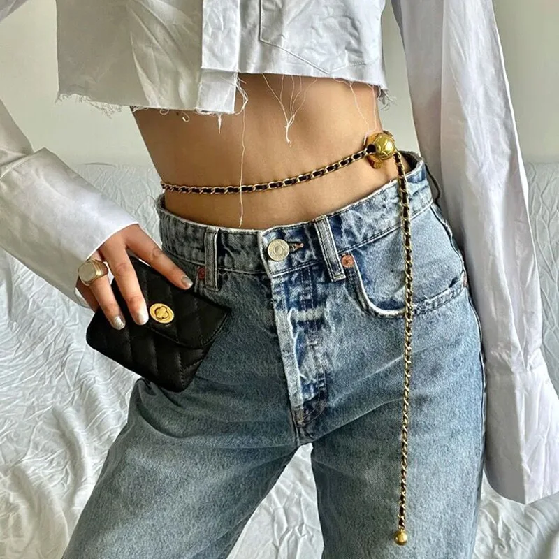 

High-end vintage Waist chain Brass gold plated chain accessory women's belt