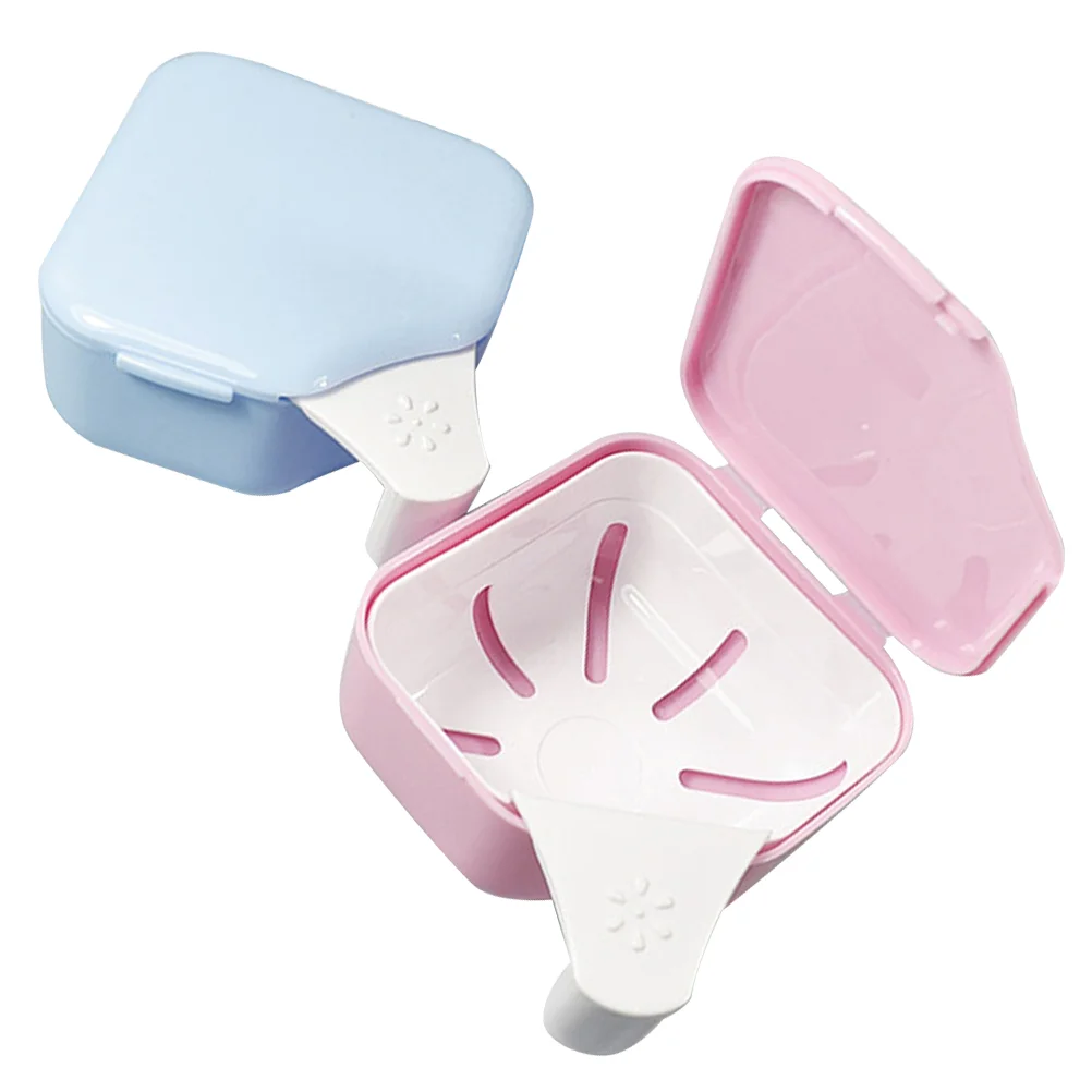 

2Pcs Reusable Denture Cups Retainer Case Brace Holder for Storage Travel