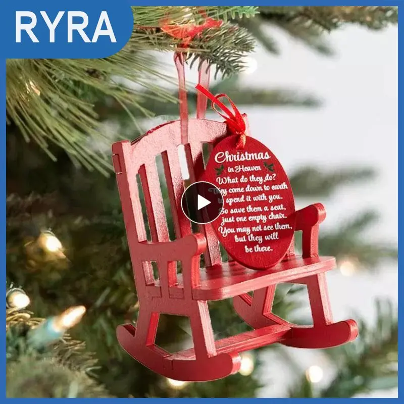 

Christmas In Heaven Memorial Ornament Mini Wooden Rocking Chair With Meaningful Tag Sign Home Decor Xmas Tree Hanging Decor