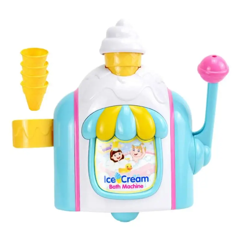 

Ice Cream Bath Toy Bubble Bath Bubble Machine For Kids Water Bathtub Toy With 4 Ice Cream Cones Bath Bubble Maker For Bathtub