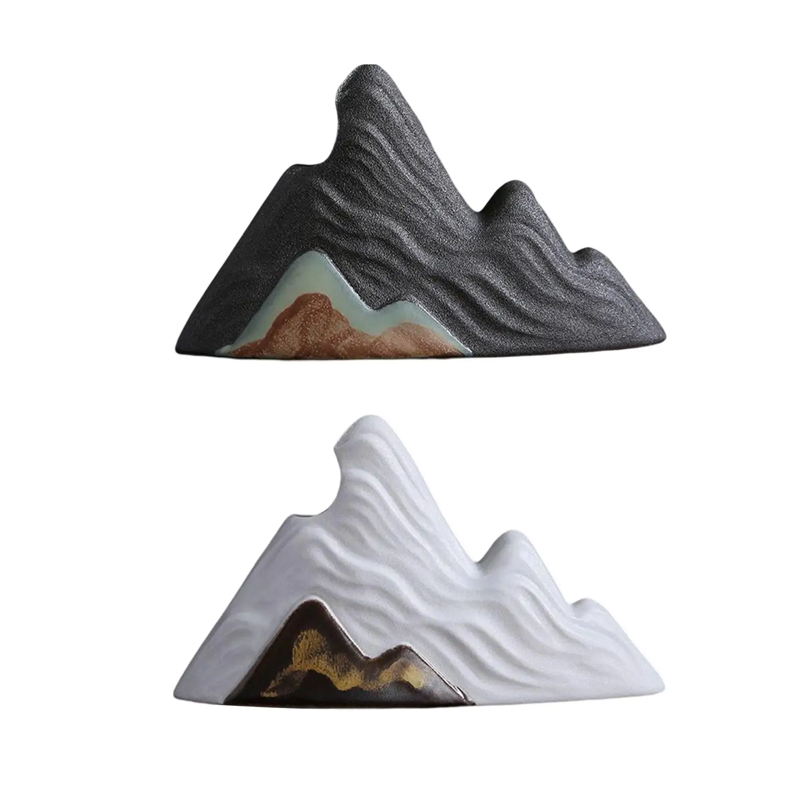 

Mountain Shape Ceramic Flower Vase Statue Decoration Crafts Zen Style Artistic Figurine Ornament for Flower Arrangement Desktop