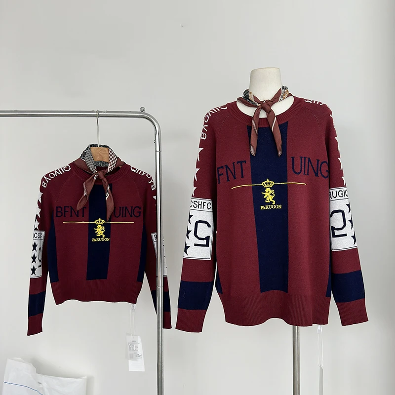 LUZHEN Роскошный элегантный вязаный пуловер с круглым вырезом женский модный