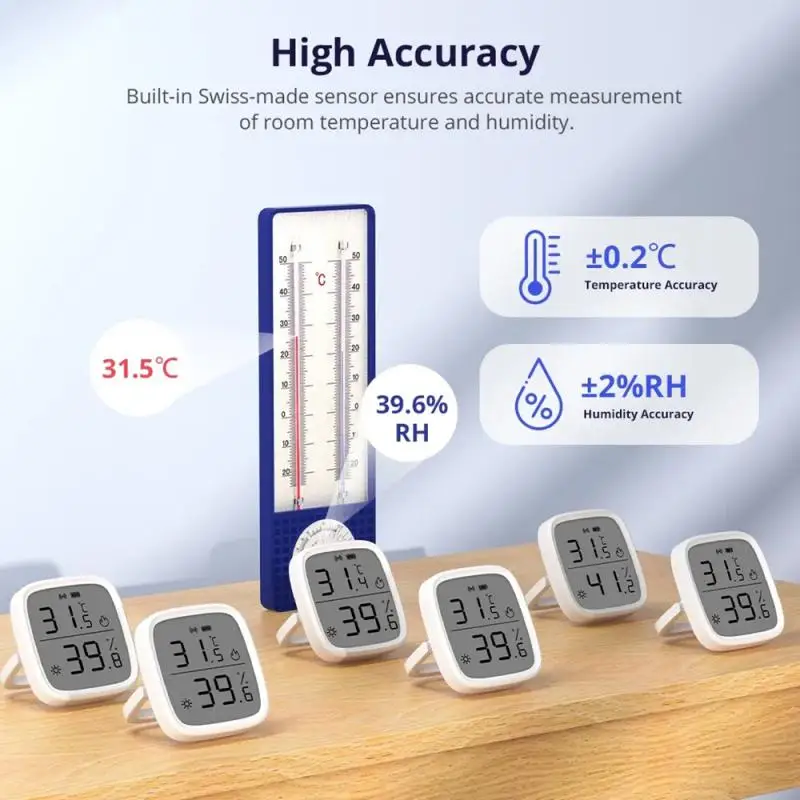 Фото SONOFF Zigbee Smart SNZB 02D — интеллектуальный датчик температуры и влажности с ЖК-экраном для мониторинга бытовых условий. №4