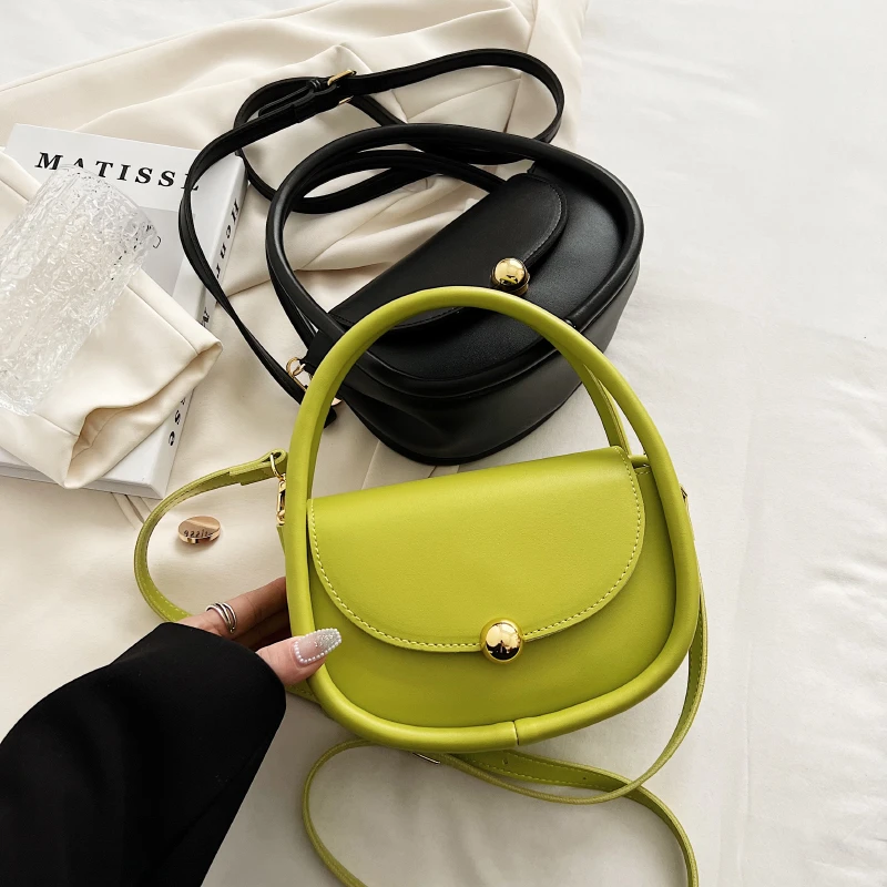 

Leather Shoulder Bags for Women 2022 Summer Fashion Crossbody Bags Small Saddle PU High Quality Luxury Designer Brand Handbags
