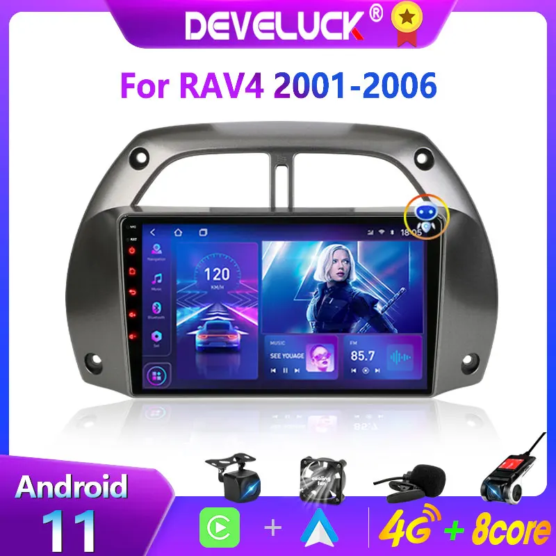 

2 Din Android 11 Car Radio Multimedia Video Player For Toyota RAV4 Rav 4 2001 2002 2003 2004 2005 2006 Navigation GPS Carplay