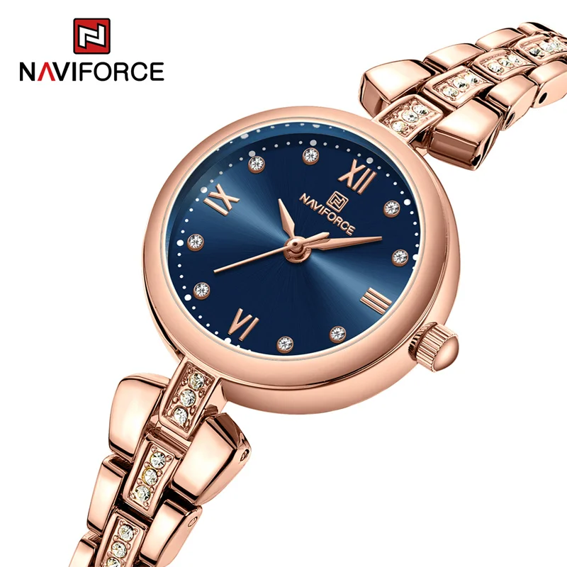 

NAVIFORCE Wristwatch for Women Luxury Fashion Waterproof Quartz Watch Zinc Alloy Band Casual Ladies Clock Relogio Feminino 2023