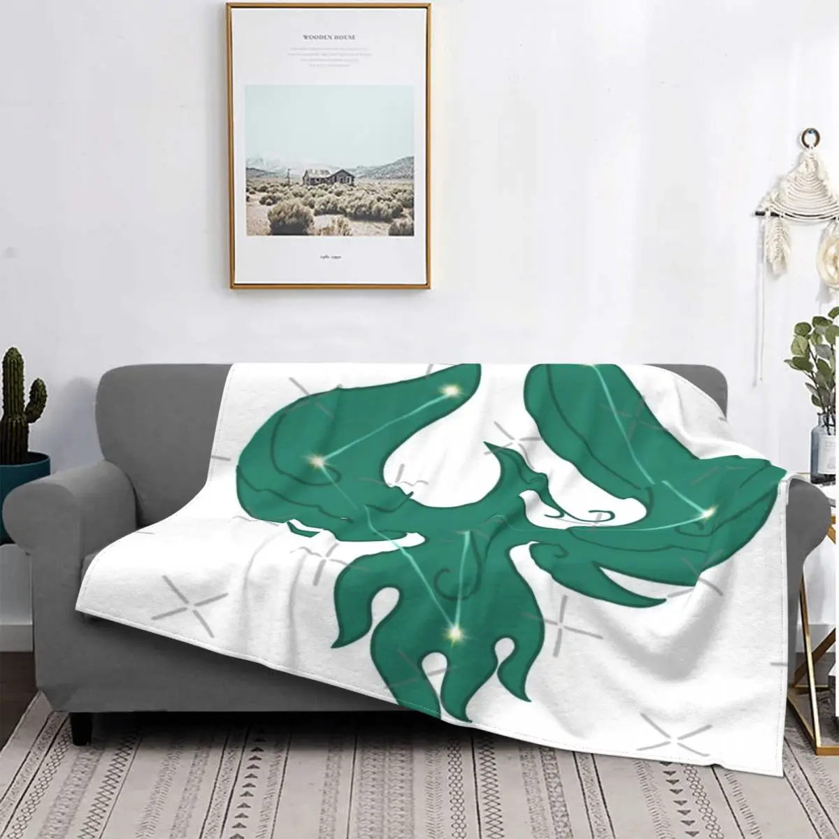 

Genshin-Manta de constelación de impacto Xioa, colcha a cuadros para cama, manta Kawaii, fundas para cama de invierno