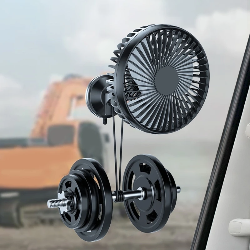 

Automotive universal 3-speed portable silent fan, rotatable single head fan, H9EE automotive strong wind fan
