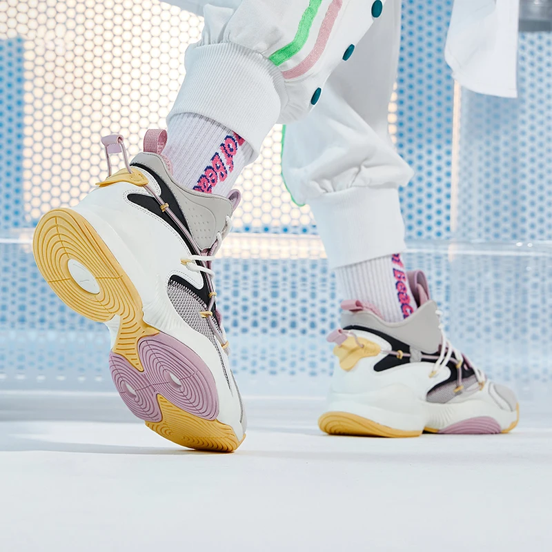 QIAODAN Basketball Shoes for Women Autumn 2023 New Comfortable Shock-Absorbant High Top Vintage Casual Shoes Sneaker XM36202012