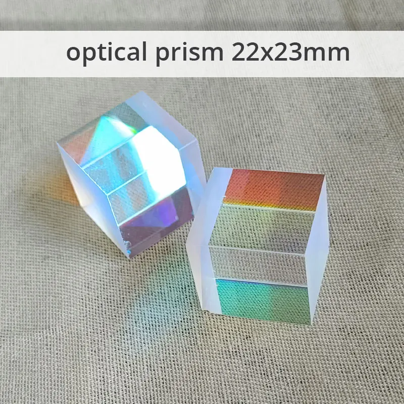 

2PCS 22x23mm Defective Cross Dichroic X-Cube Prism RGB Combiner Splitter Optical Glass Square Prism Party Home Decoration DIY