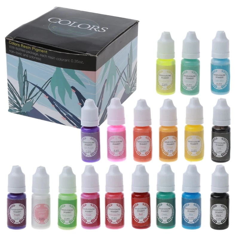 

18 Colors Epoxy Resin Pigment Resin Dye Liquid Colorant High Transparent Epoxy Resin Color Tint UV Resin Coloring
