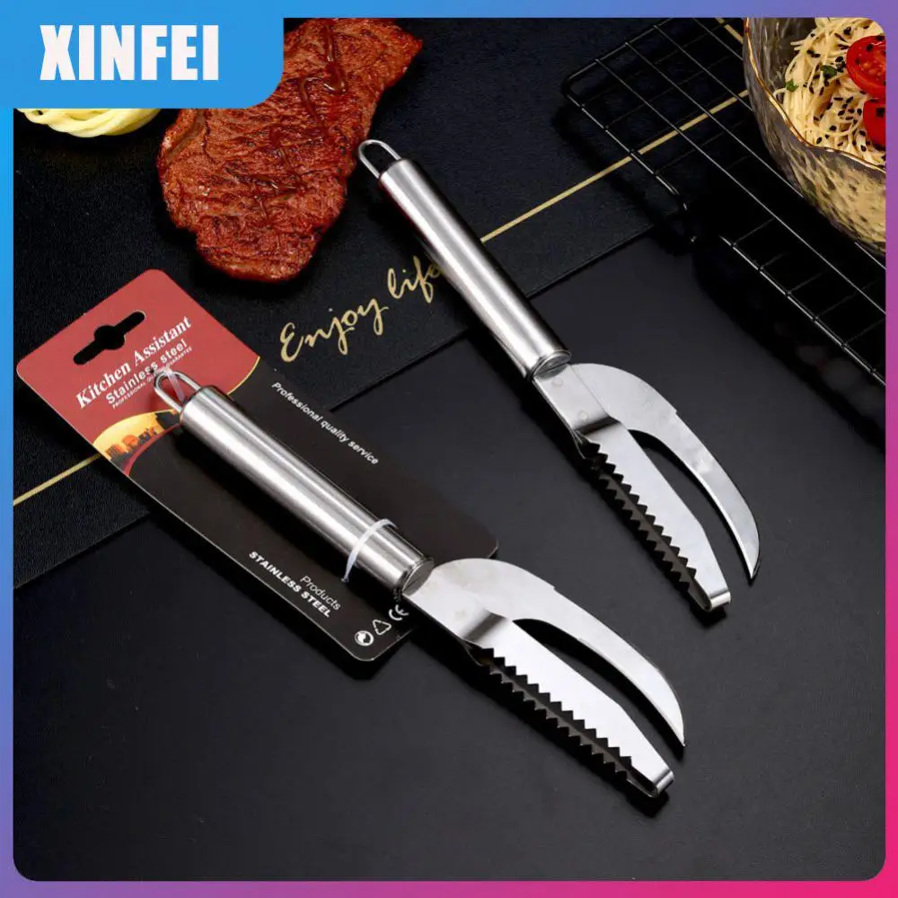 

Bone Scraper Stainless Steel Fish Scale Knife Household Scale Removing Knife Multifunctional Fish Belly Knife Wholesale