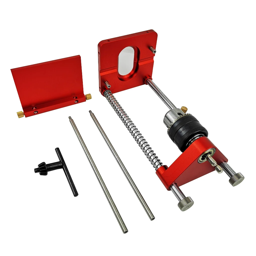 

1 Set Woodworking Instruments Hand-held Compact Aluminum Alloy Drilling Bracket Serviceable Solid Drill Locator