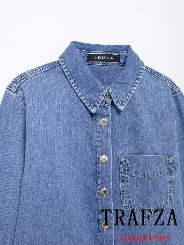 Винтажный шикарный женский ковбойский костюм TRAFZA однобортный свободный жакет с