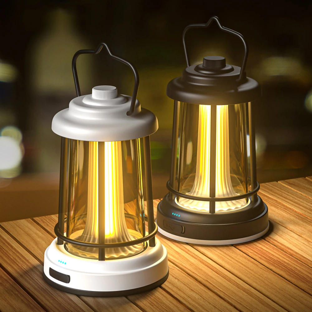 

Портативный туристический фонарь в стиле ретро, винтажная лампа для кемпинга, 8000 мАч, 7 режимов освещения, освесветильник для палатки, заряд...