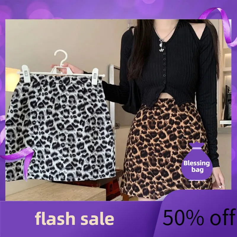 

Юбка с леопардовым принтом, юбка с запахом на бедрах, сетчатая красная короткая юбка, Женская осенне-зимняя новая Корейская облегающая юбка ...