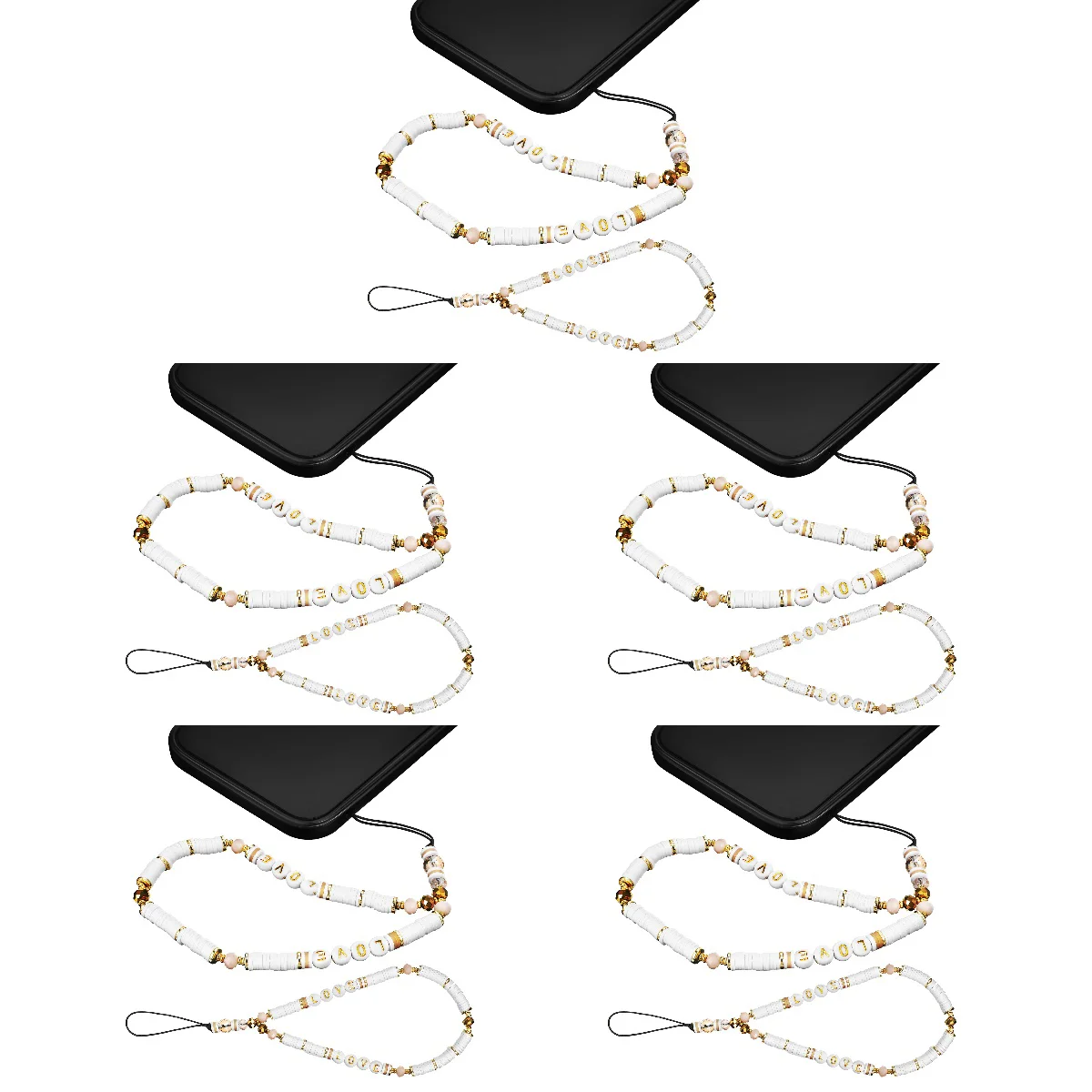 

10 Pcs Phone Lanyard Straps Beads Charms Wrist Lanyards Straps Chains Accessories for Car Key Purse