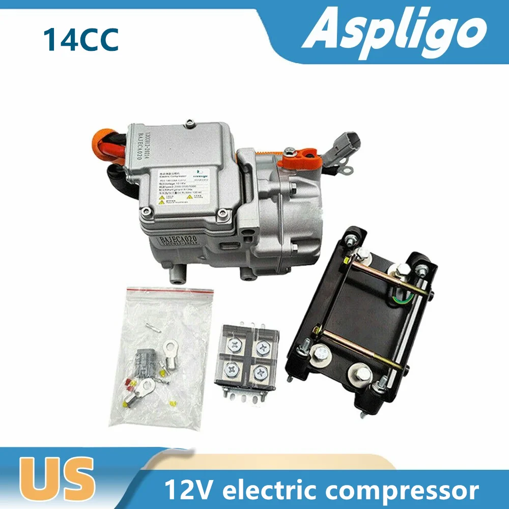

Aspligo Universal Electric Air Condition Compressor 12v 14CC Auto Air Conditioner compressor For Camp Car Truck Bus Boat Camp