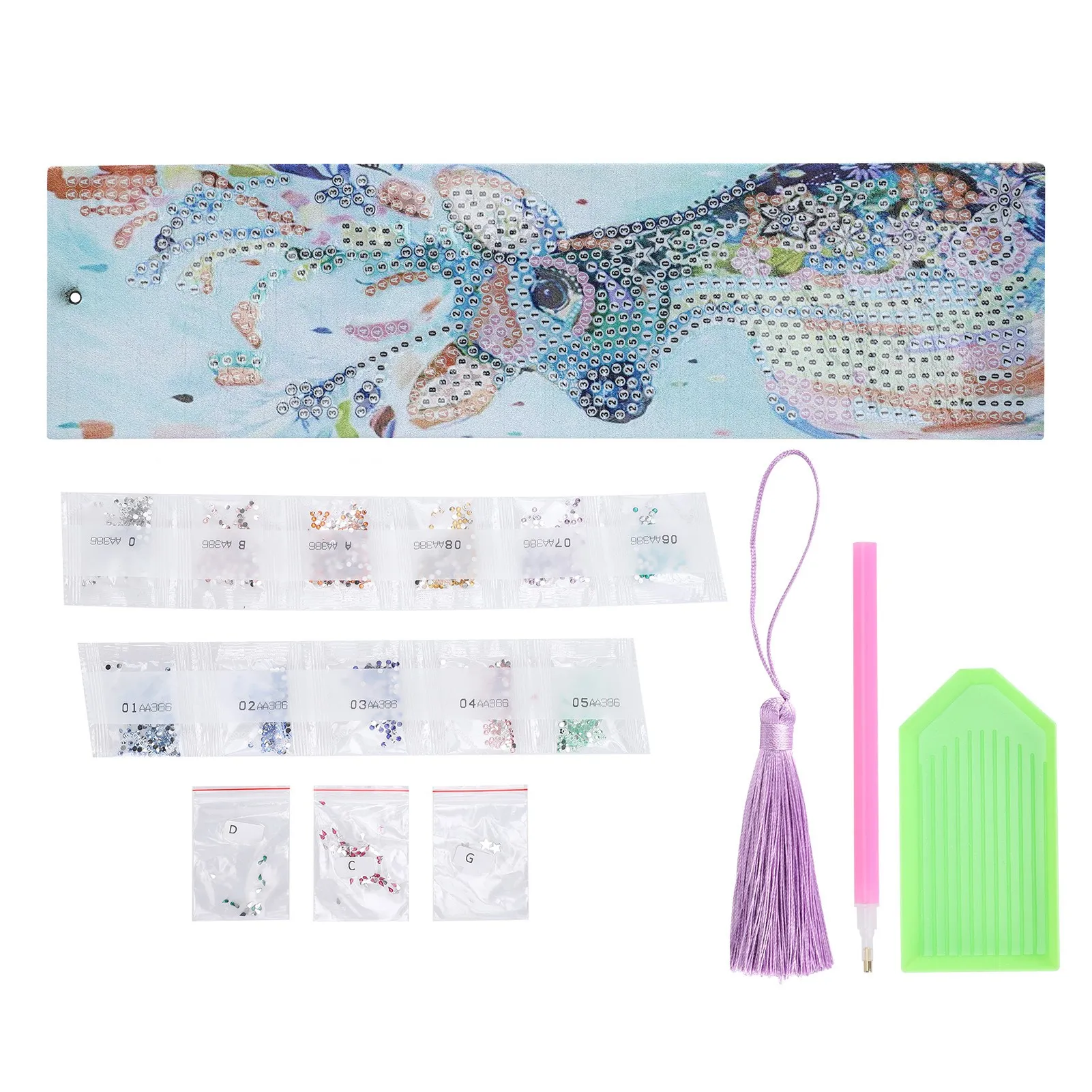 

DIY Diamond Painting Bookmark Artificial Leather Tassel Page‑Marker for Home Office SchoolColorful Elk