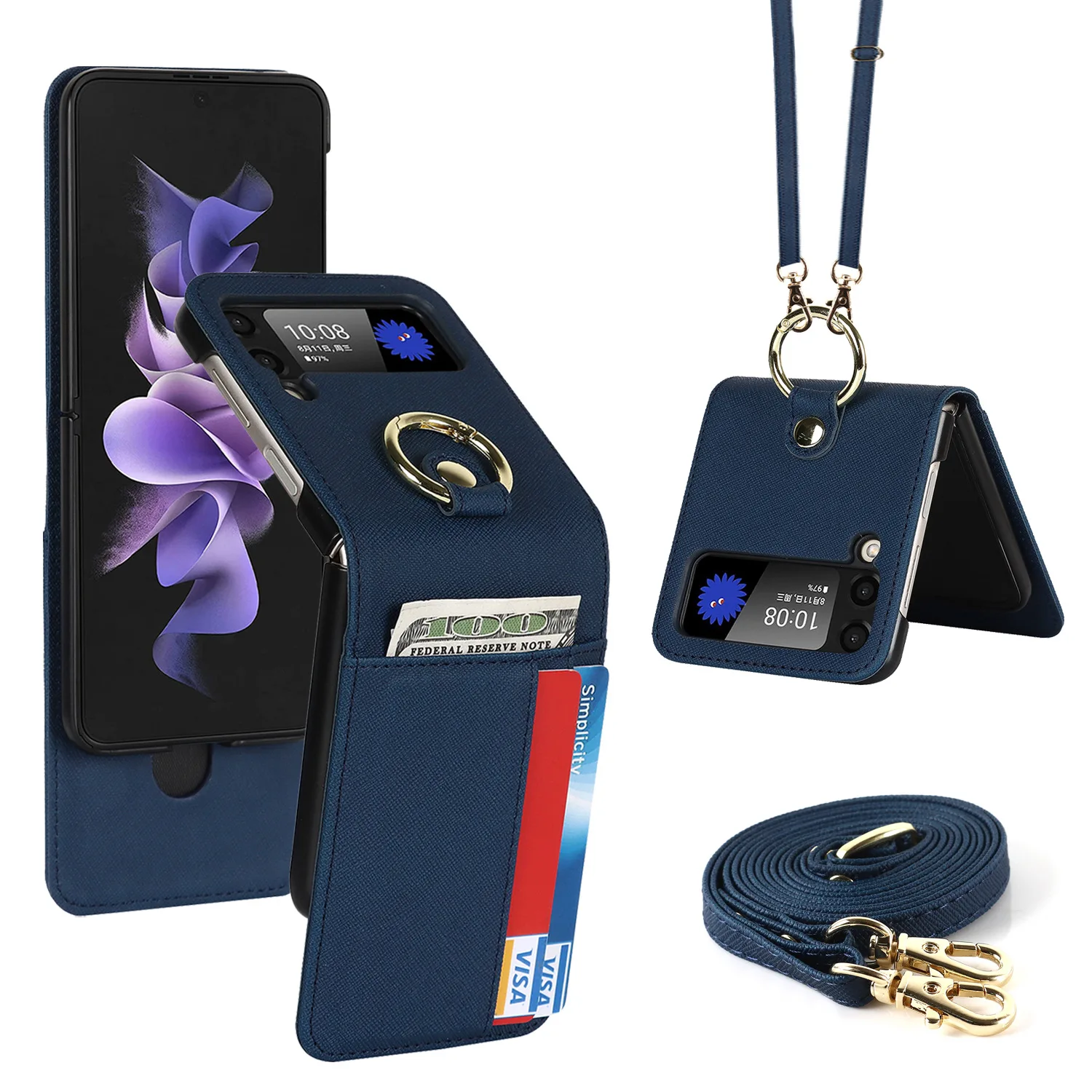 

Чехол-кобура с ремешком через плечо для Samsung Galaxy Z Flip 4 3