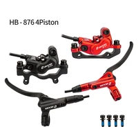 hb876 four piston oil brake mountain bike front and rear 4 piston oil disc brake aluminum alloy integrated oil cylinder bicycle