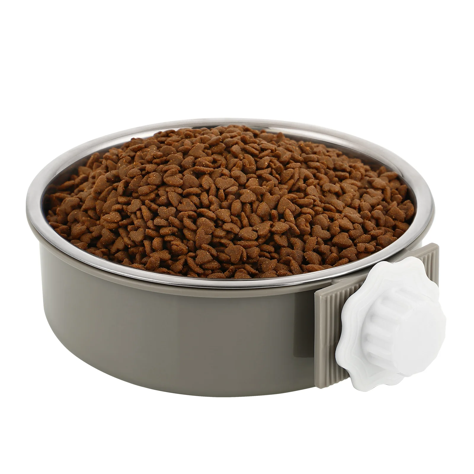 

Dog Bowl Water Bowls Cat Crate Dispenser Dish Travel Kennel Puppy Holder Stainless Steel