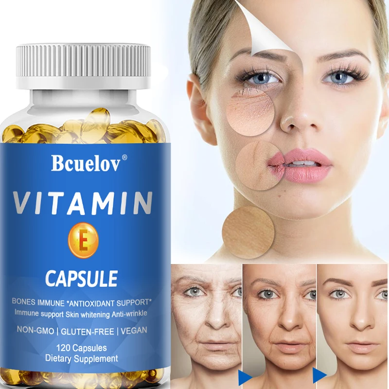 

Bcuelov Vitamin E Capsules Anti-oxidation Delays Skin Aging, Restores and Activates Skin Vitality, and Improves Immunity