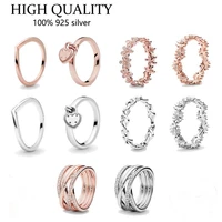 hot sale fit original real 100 925 sterling silver pan ring for women wedding couple rings temperament luxury diy jewelry