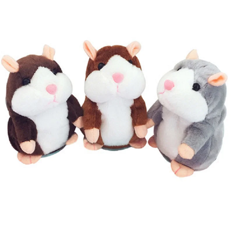 

2022 Promotion 15cm Lovely Talking Hamster Speak Talk Sound Record Repeat Stuffed Plush Animal Kawaii Hamster Toys