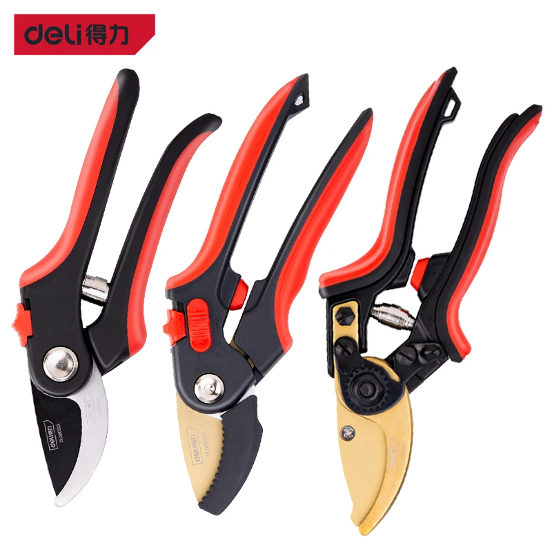 Deli Tools 8.5 Inches Garden Pruner Tree Branch Shears Professional Secateur Pruning Shears Tree Clippers for Tree Branches