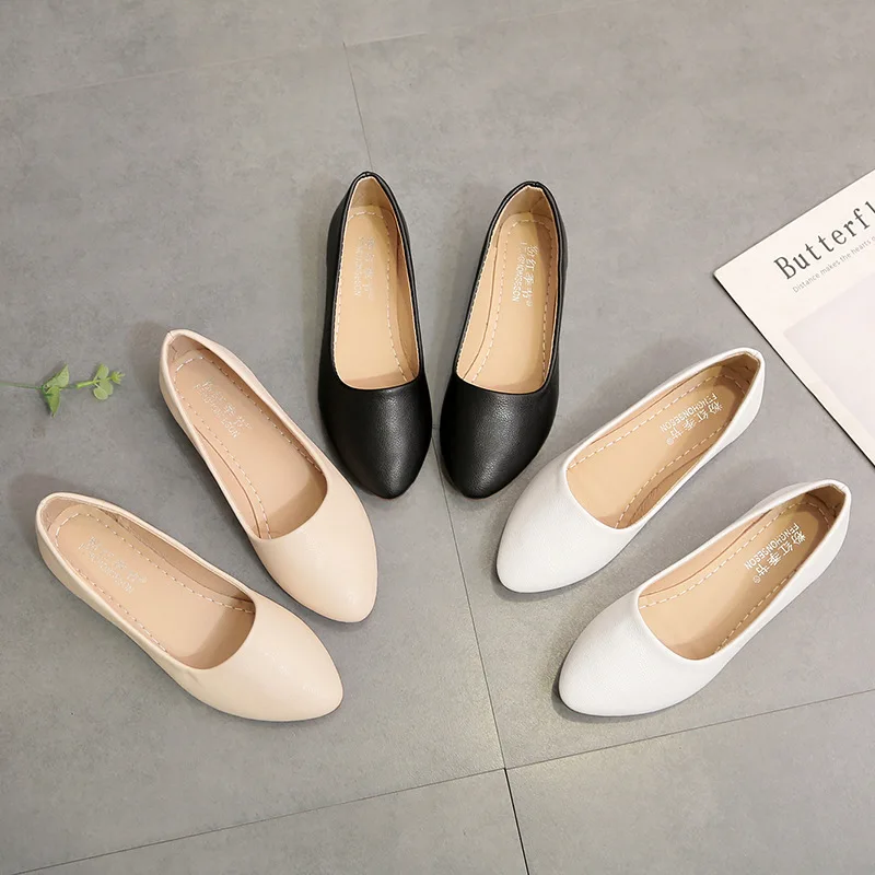 

2023 весенние Стильные однотонные повседневные туфли на плоской подошве, женские туфли на одной ноге, модные удобные туфли в женском стиле