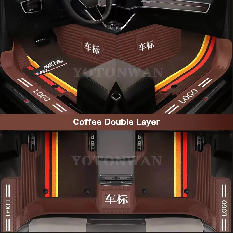 

YOTONWAN 100％ Custom Leather Salon Logo 7D Car Floor Mats For Great Wall M4 Hover H3 Hover H6 Hover H6 Coupe X200 Car Carpet