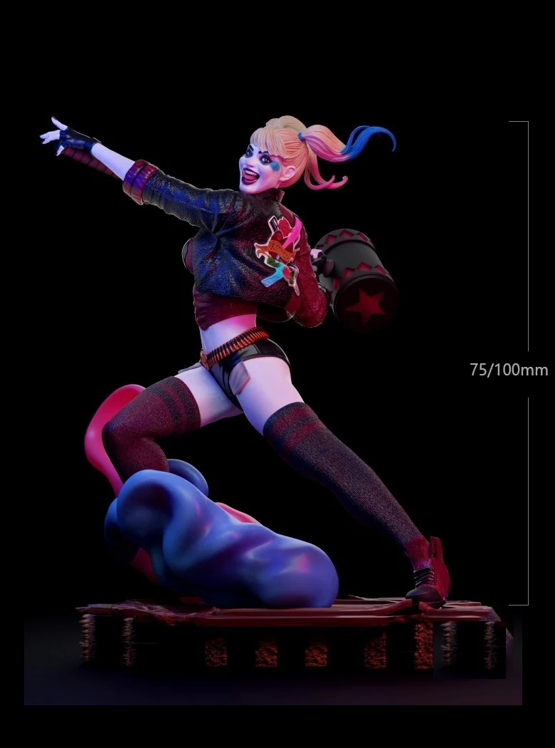 

1/24, 75 мм, 1/18, 100 мм, набор моделей из смолы, Женская фигурка Джокера, скульптура, Неокрашенная, без цветных искусств