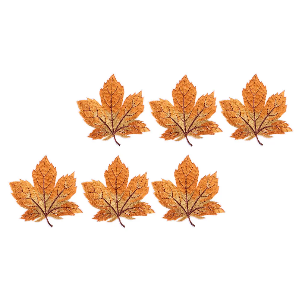 6 шт. аксессуары кленовый Фотофон детская рукоделие Осенняя аппликация вышитая