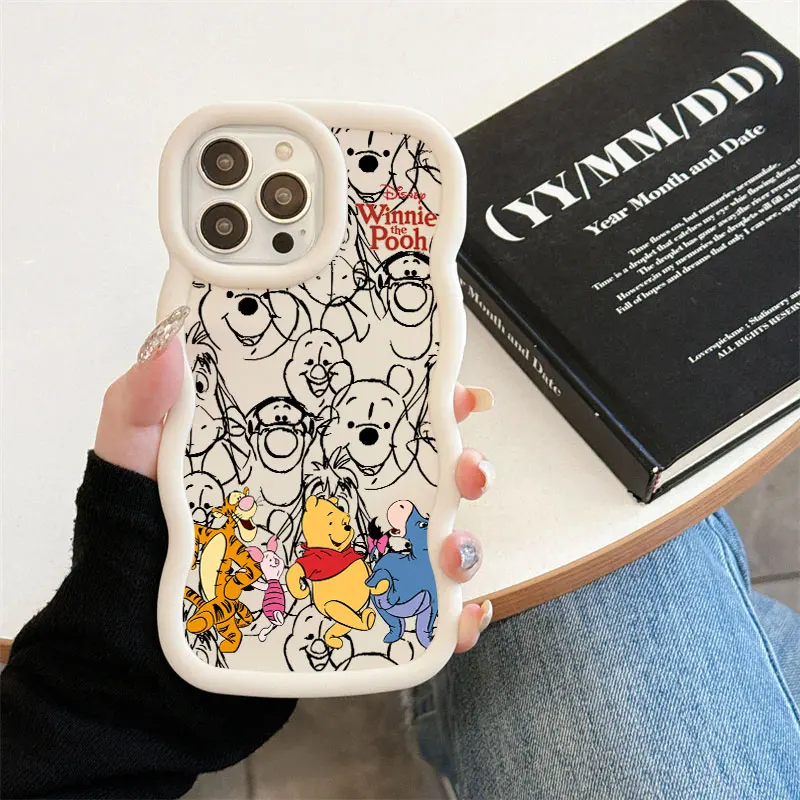 Чехол для телефона Disney Winnie The Pooh Candy Color для iPhone 17 16 15 14 Plus 11 Pro Max 13 12 Mini Air 17E 16E с волнистым краем, мягкий чехол (art.: 3920da3b38cd5) - 3920da3b38cd5