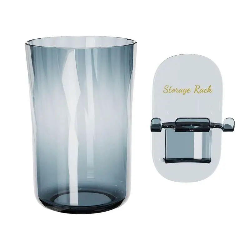 

Wall Mount Toothbrush Holder For Bathroom Punch-Free Toothbrush Holders For Bathrooms Tumbler Cup Storage Rack Shower Hanging
