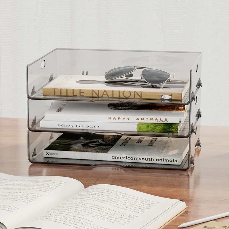 

2022 прозрачная настольная коробка для хранения канцелярских принадлежностей, настольный органайзер, коробка для хранения канцелярских при...