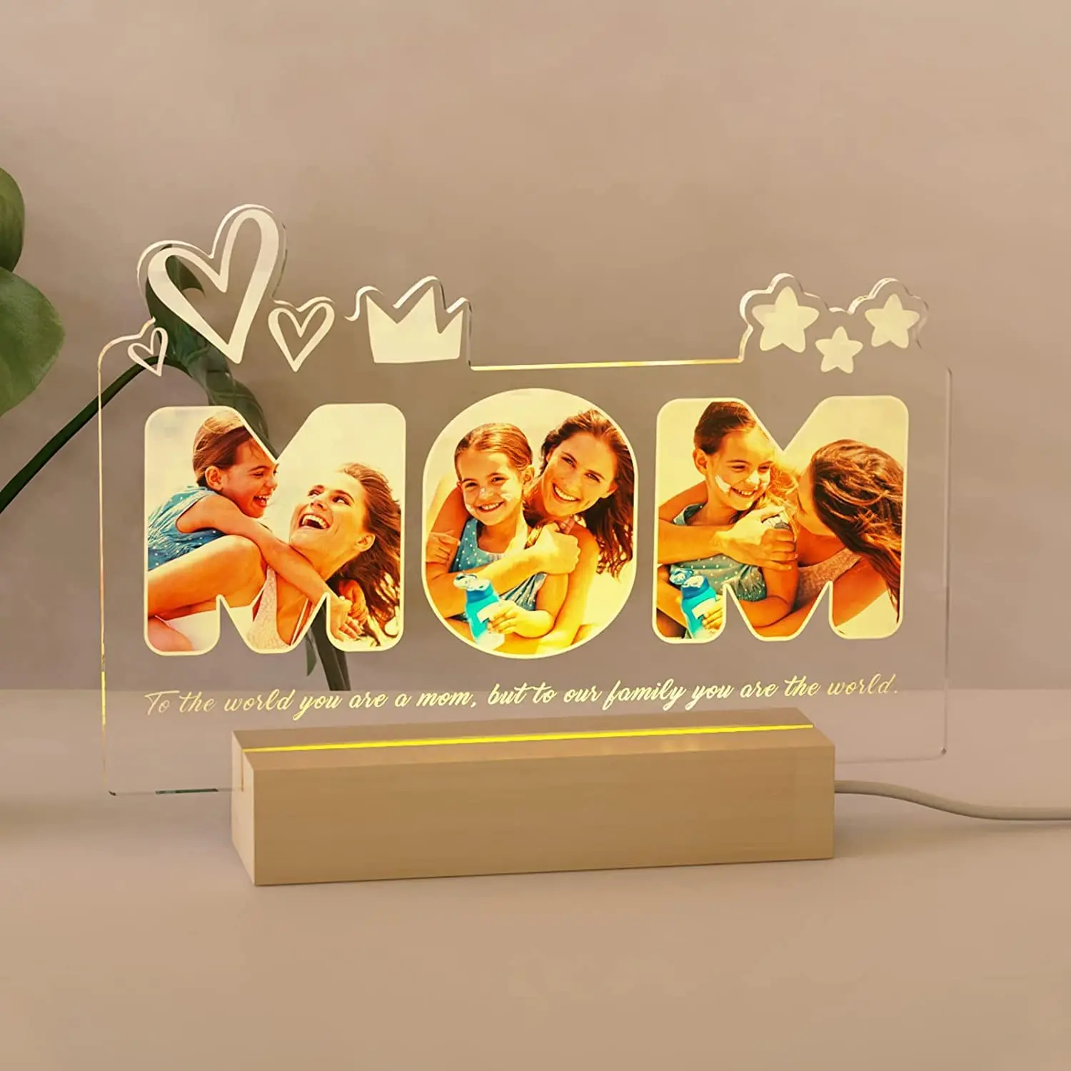 

Personalized 3D Photo Lamp Night Light Engraved Text Customized Mother's Day Birthday Gift's Present Mom Gifts from Daughter Son