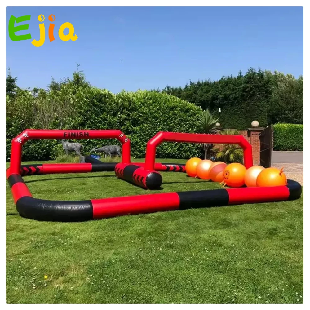 8x4x2m Commercial Inflatable Didi Car Race Track Sport Game Air Racing Track For Amusement Kids Toys Fun  Indoor Outdoor