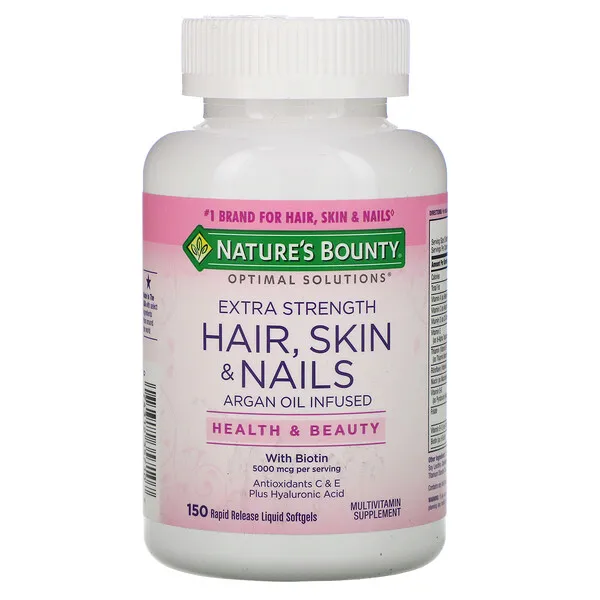 

Optimal Solutions Extra Strength Hair Skin & Nails 150 Rapid Release Liquid Softgels Biotin Multivitamin FREE SHIPPING