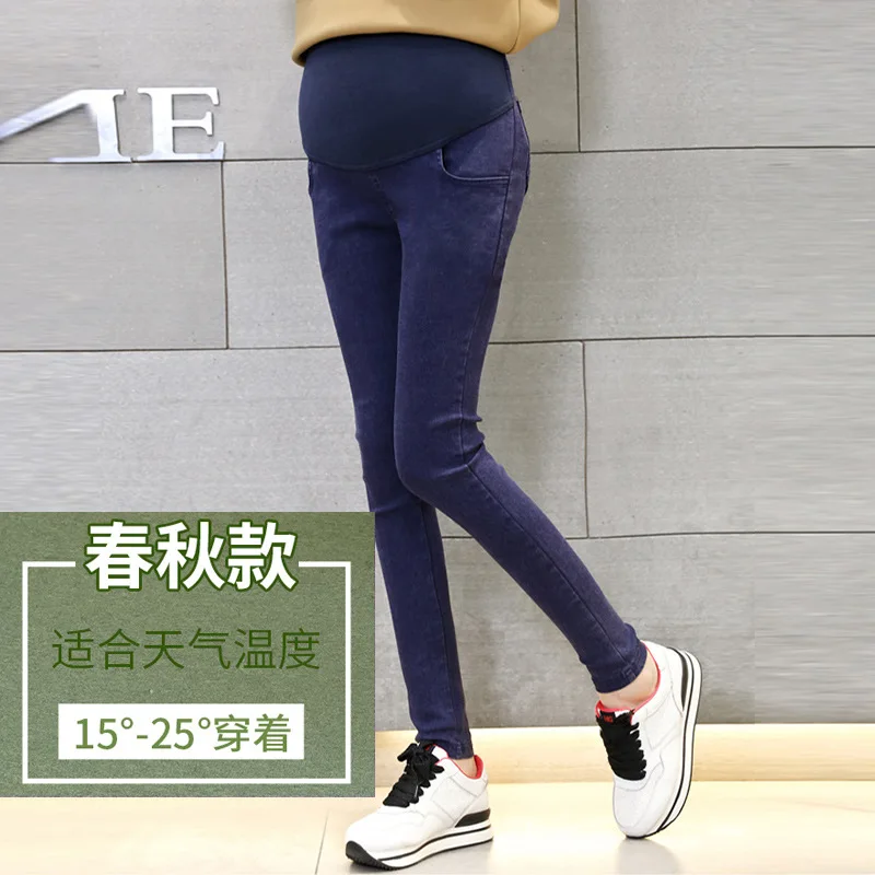 Весенне-летние новые брюки для беременных женщин корейская мода с высокой талией живот регулируемые узкие джинсы для беременных женщин осе...