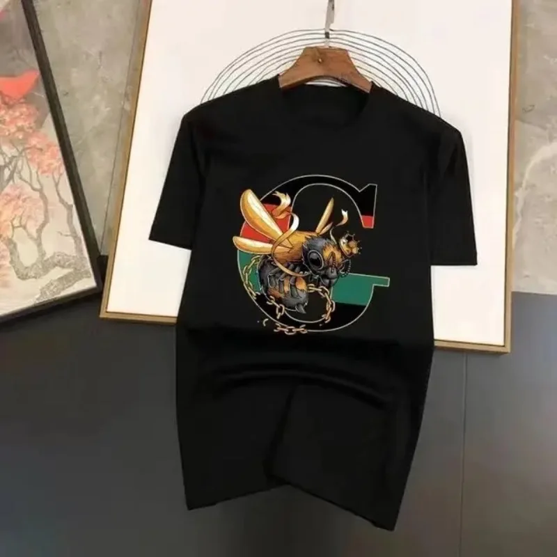 Мужская Хлопковая Футболка Большого Размера С Принтом King Bee В Стиле Харадзюку