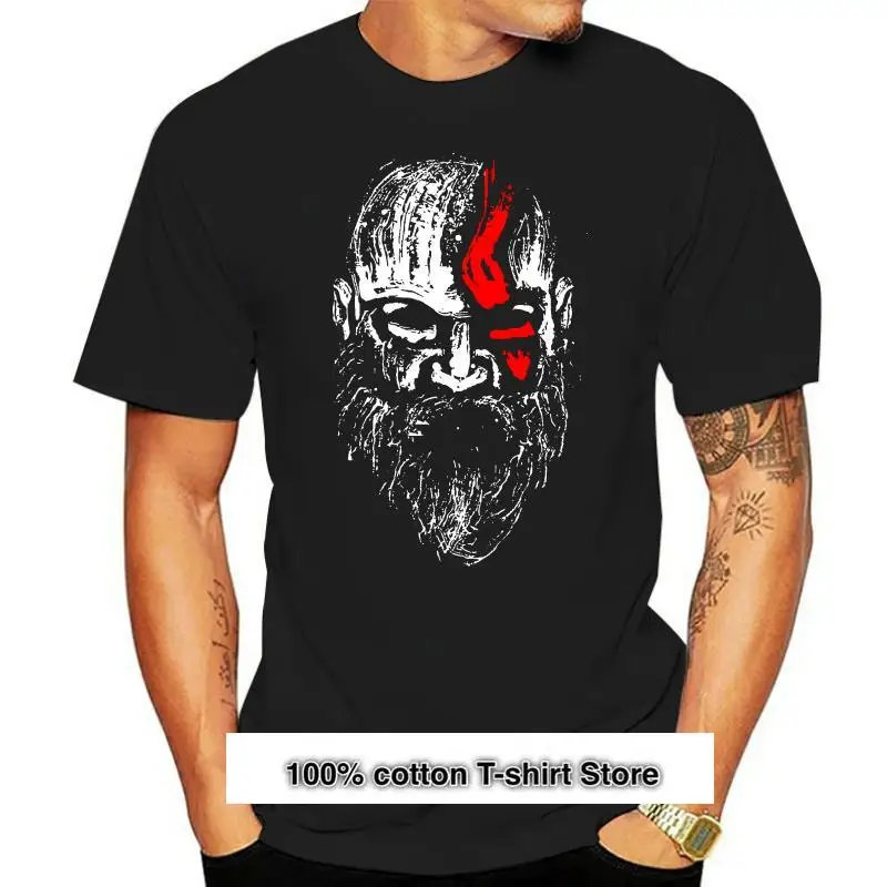 

Camiseta de God of War Kratos, camisa de moda 100% de algodón, camisetas al por Large