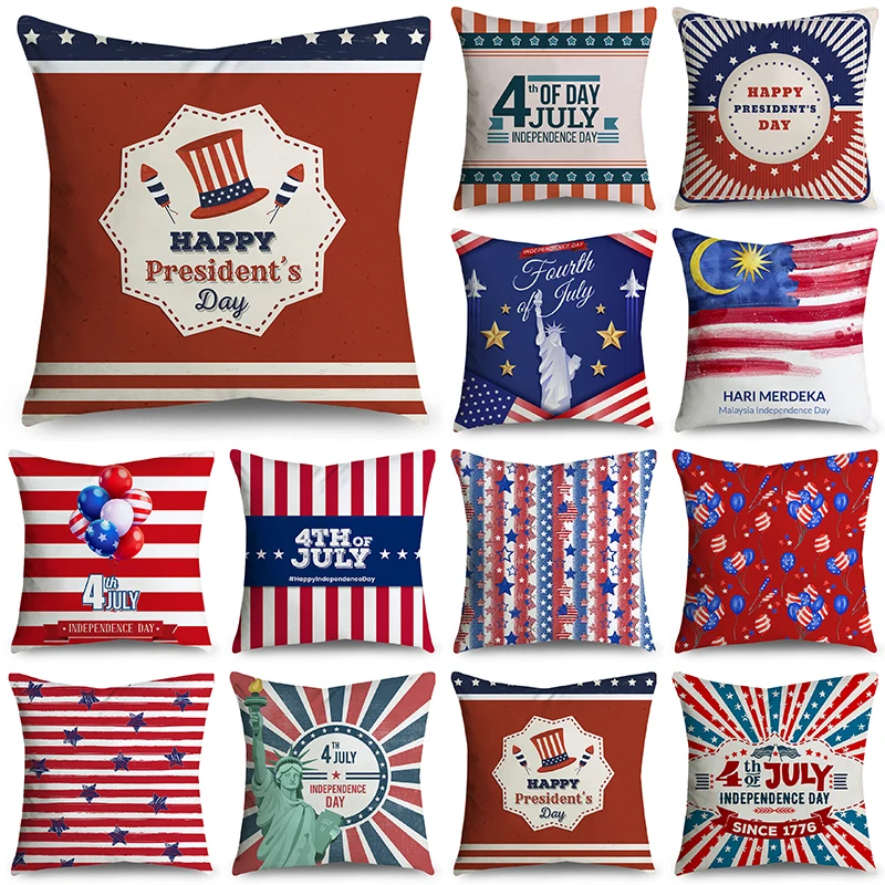 

NIGHTWISH Simple Style Independence Day Pillowcase Gifts Love Letters Design Cushion Cover 40/45/50cm