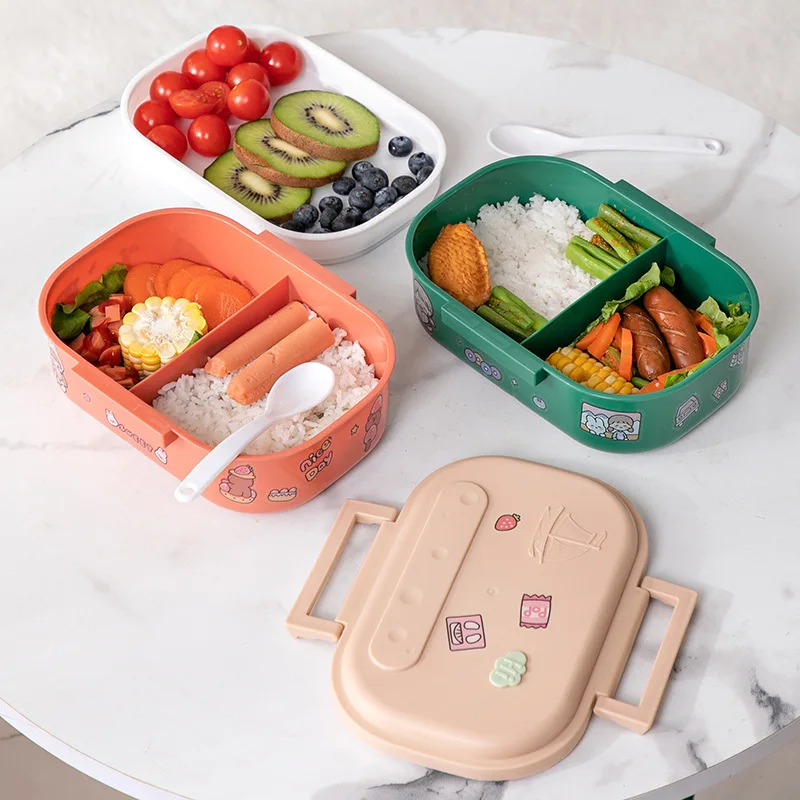 

Lunch Box Portable Lunch Box Square Double-layer Lunch Office Worker Bento Box Office Lunch Box with Handle Lunch Box for Kids