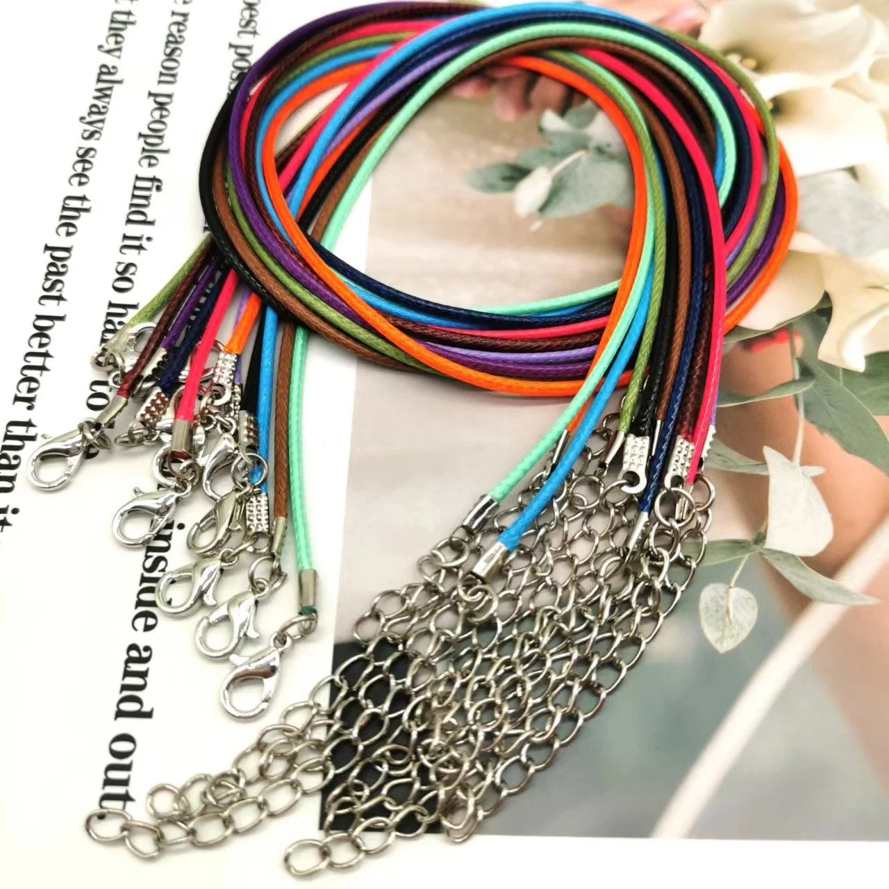 

10 шт./комплект, цепочка из ПУ кожи, 50 см